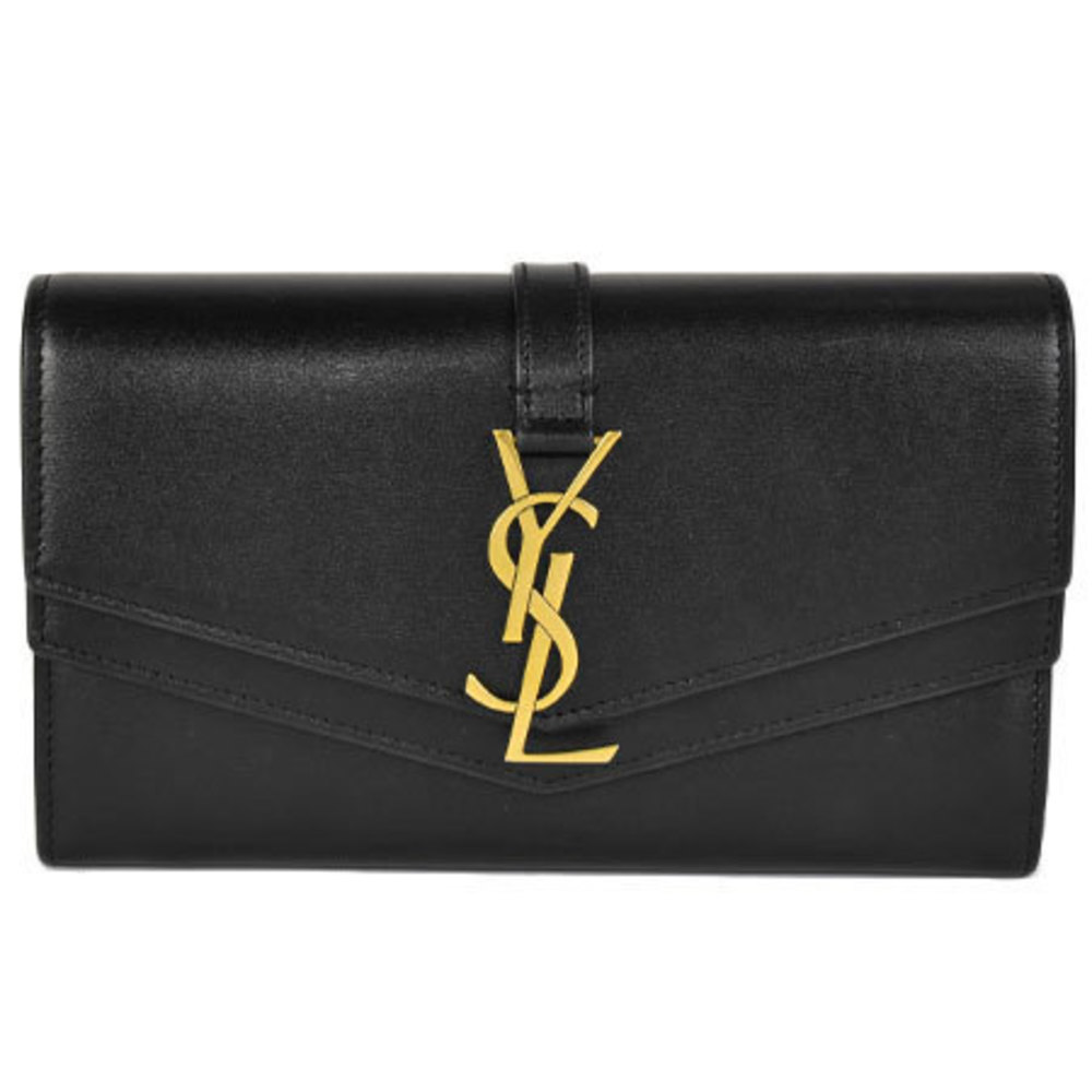 Saint Laurent Sulpice Leather Bifold Long Wallet Black - Picture 1 of 9